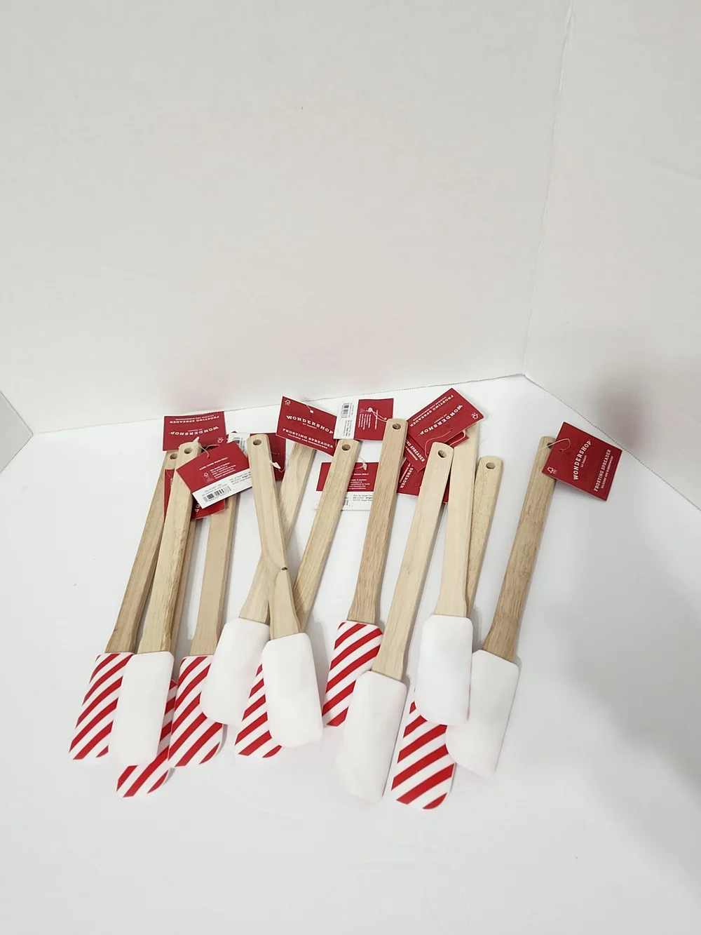 Striped Silicone Spatulas Wood Handles Cooking Baking Gift Baskets Crafts New 12